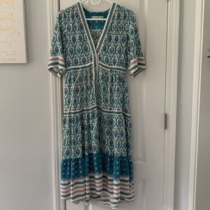 Elegant Teal Boho Dress